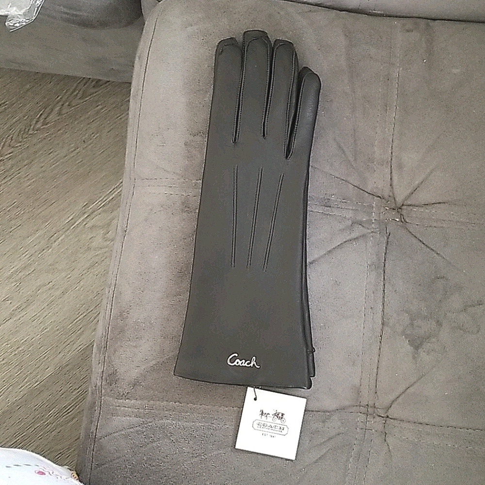 Coach leather gloves